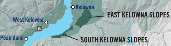 Map of South Kelowna Slopes and East Kelowna Slopes