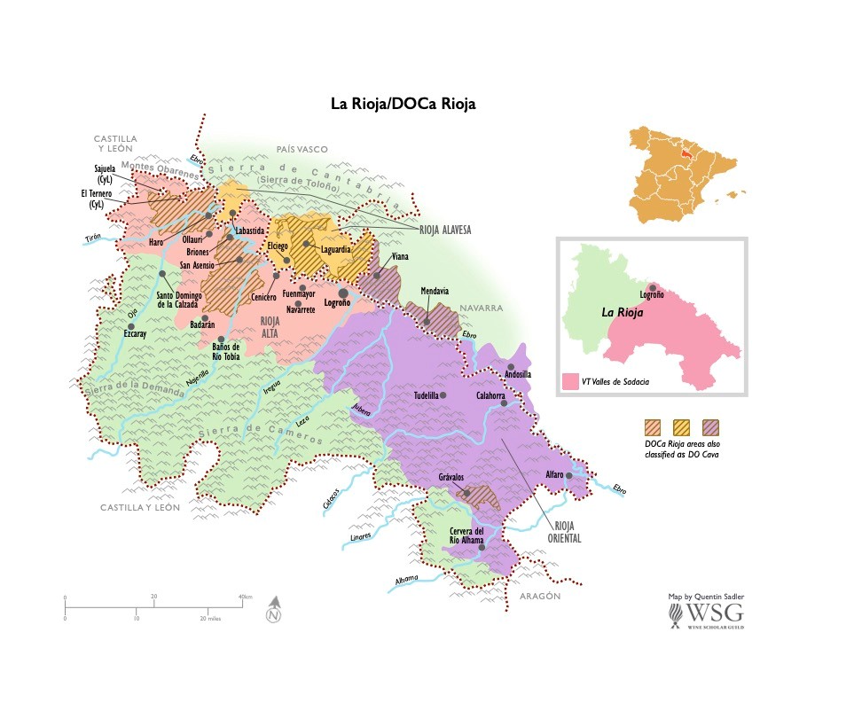 La Rioja DOCa Rioja Map