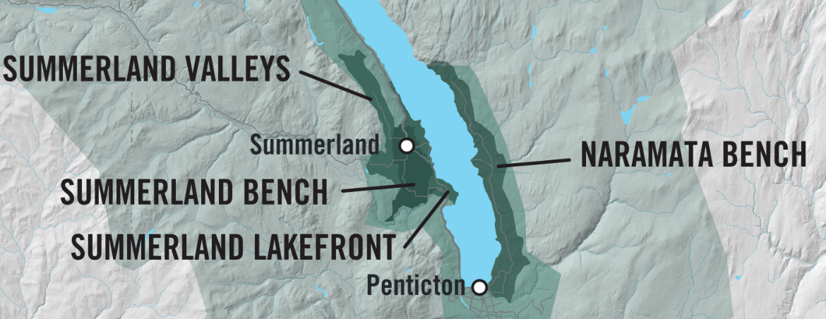 Map of Naramta Bench Location in the Okanagan