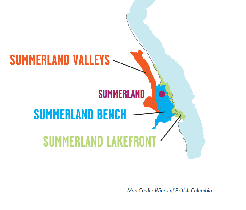 Map of the three Summerland SubGIs