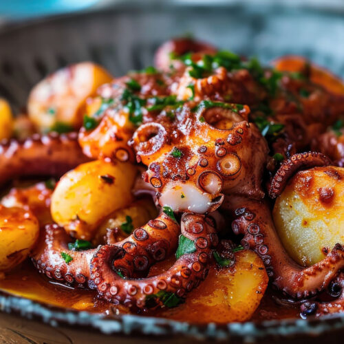 Pulpo a la Gallega, traditional Galician dish of octopus