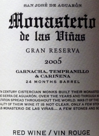 Monasterio de las Vinas Gran Reservatext