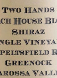 Two Hands Coach House Block Shiraz Single Vineyard Seppeltsfield Road Greenochtext
