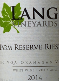 Lang Vineyards Farm Reserve Rieslingtext