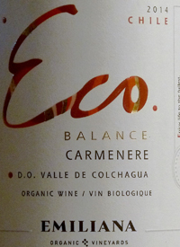 Emiliana Eco Balance Carmenere Organic Winetext