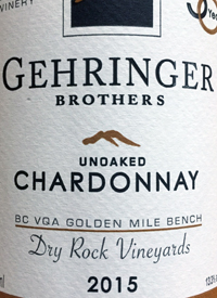 Gehringer Brothers Dry Rock Vineyards Unoaked Chardonnaytext