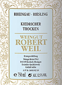 Weingut Robert Weil Kiedricher Trocken Rieslingtext