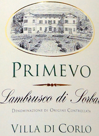 Villa Di Corlo Primevo Lambrusco di Sorbaratext
