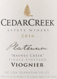CedarCreek Platinum Haynes Creek Single Vineyard Viogniertext