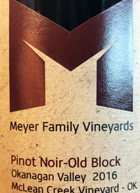 Meyer Family Vineyards Pinot Noir-Old Block McLean Creek Vineyardtext