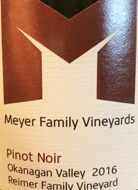 Meyer Family Vineyards Pinot Noir Reimer Vineyard Kelownatext