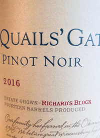 Quails' Gate Pinot Noir Richard's Blocktext
