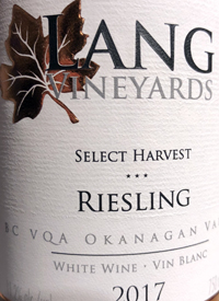 Lang Vineyards Riesling Select Harvesttext