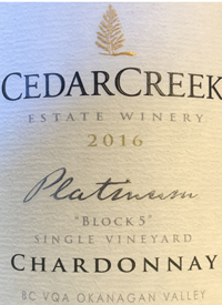 CedarCreek Platinum Block 5 Single Vineyard Chardonnaytext