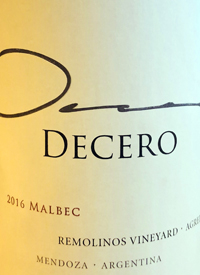 Finca Decero Malbec Remolinos Vineyardtext