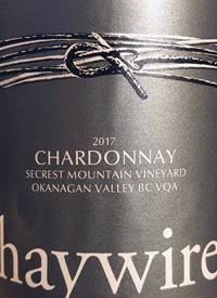 Haywire Chardonnay Secrest Mountain Vineyardtext