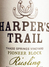 Harper's Trail Thadd Springs Vineyard Pioneer Block Rieslingtext