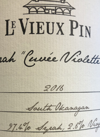 Le Vieux Pin Syrah Cuvée Violettetext