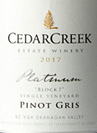 CedarCreek Platinum Block Single Vineyard Pinot Gristext