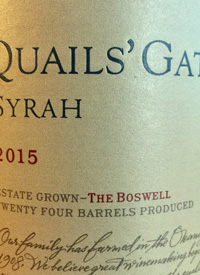 Quails' Gate Syrah The Boswelltext