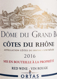 Ortas Côtes du Rhone Le Dome du Grand Boistext