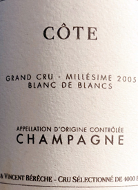 Raphaël & Vincent Bérêche Côte Grand Cru Blanc de Blancs Extra Bruttext