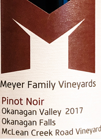 Meyer Family Vineyards Pinot Noir McLean Creek Road Vineyardtext