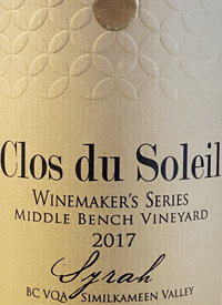 Clos du Soleil Winemaker's Series Middle Bench Vineyard Syrahtext