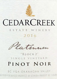 CedarCreek Platinum Block 2 Pinot Noirtext