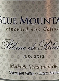 Blue Mountain Blanc de Blancs R.D. Méthode Traditionelletext