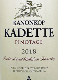 Kanonkop Kadette Pinotagetext