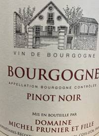 Michel Prunier et Fille Bourgogne Pinot Noirtext