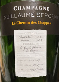 Champagne Guillaume Sergent Le Chemin des Chappestext