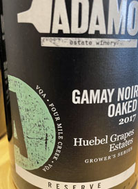 Adamo Estate Winery Oaked Gamay Noir Reservetext