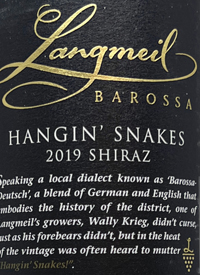Langmeil Hangin' Snakes Shiraztext
