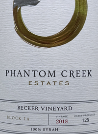 Phantom Creek Estates Becker Vineyard Block 1A Small Lot Syrahtext
