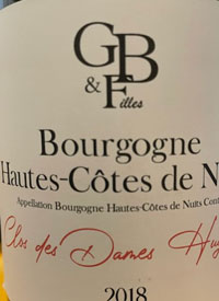 Domaine Gavignet-Béthanie et Filles Bourgogne Hautes-Côtes de Nuits Clos des Dames Huguettestext