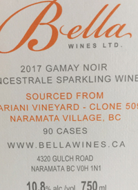 Bella Wines Gamay Noir Ancestrale Rosé Mariani Vineyard Clone 509text