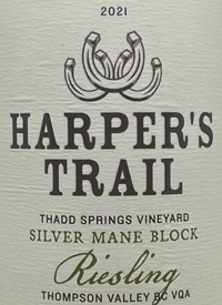 Harper's Trail Thadd Springs Vineyard Silver Mane Block Rieslingtext