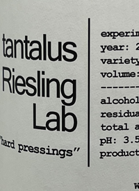 Tantalus Riesling Lab Hard Pressings Experiment 11text
