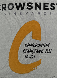 Crowsnest Vineyards Stahltank Chardonnaytext