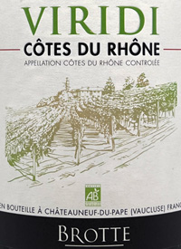 Brotte Viridi Côtes du Rhônetext
