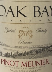 Oak Bay Vineyard Gebert Family Reserve Organic Pinot Meuniertext
