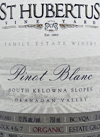 St. Hubertus Organic Pinot Blanctext