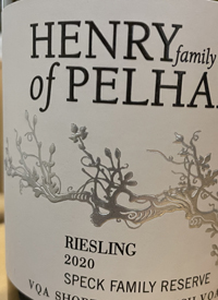 Henry of Pelham Speck Family Reserve Rieslingtext