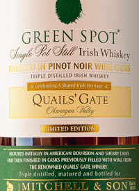 Green Spot Quails' Gate Single Pot Still Irish Whiskey Finished in Pinot Noir Wine Casks Limited Editiontext