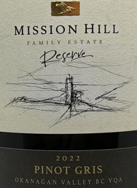 Mission Hill Reserve Pinot Gristext