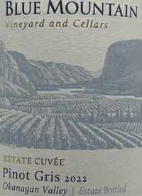 Blue Mountain Estate Cuvée Pinot Gristext