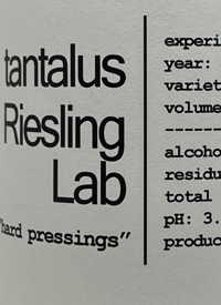 Tantalus Riesling Lab Hard Pressings Experiment 12text