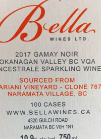 Bella Wines Gamay Noir Ancestrale Rosé Mariani Vineyard Clone 787text